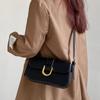 Small Shoulder Bag Horseshoe Buckle Casual Crossbody Bag PU Leather Women Clutch Purse