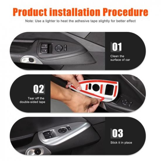 Серебристая ABS накладка на рамку стеклоподъемника для Corvette C6 2005-2013