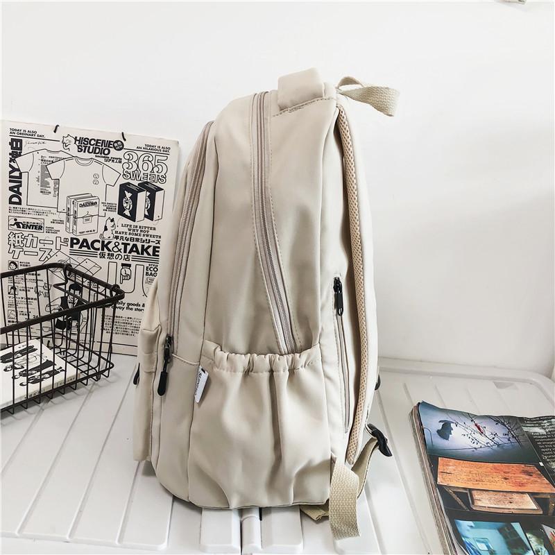 Women's Backpack Solid Color Female Multi-pocket Casual Woman Travel Bag High Quality Schoolbag for Teenage Girl Book Knapsack