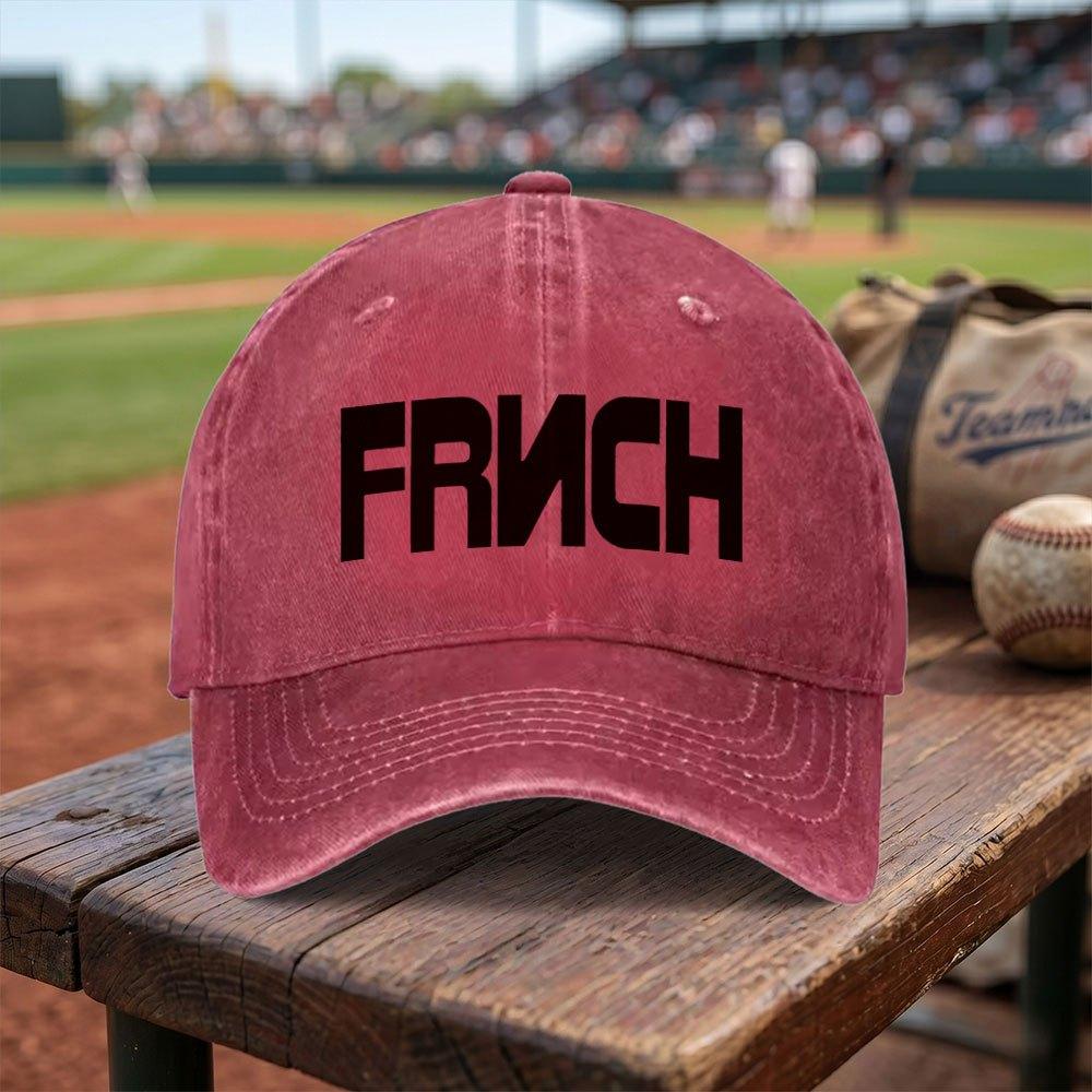 Exquisite FRNCH Washed Baseball Cap Adjustable Buckle Lightweight Breathable Unisex All Seasons Daily Travel Gift