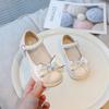 Girls Leather Shoes for Party Wedding Children Princess Shoes with Bow-knot Elegant Kids Pearls Rhinestone Mary Janes Shoes