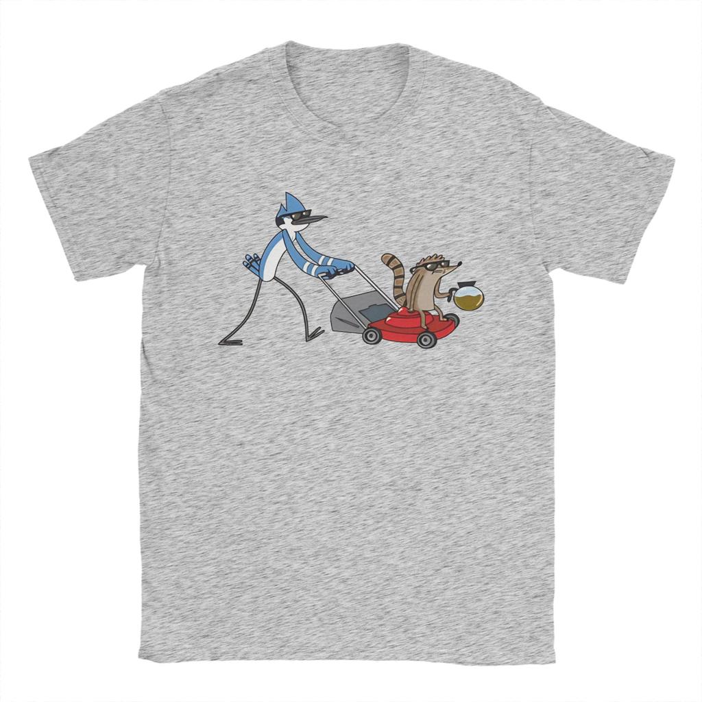 Vintage TShirt Beach Regular Show Fashion T Shirts 100 Cotton Tshirt for Men Y2K Basic Loose Short Sleeve Tees