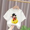 Dragon Ball Boys White Cotton T-Shirt Sun Goku Toddler Short Sleeve Tee Shirts Cartoon Summer Clothes Kawaii Tops Birthday Gifts