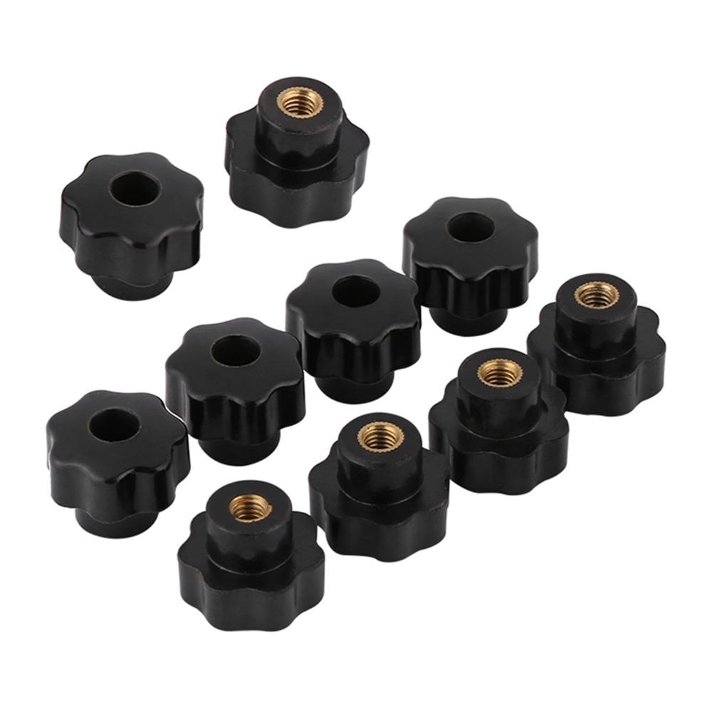 10pcs Female Threaded Star Knobs Round Shape Knurled Grip Knobs Threaded Hand Knob Machine Tool