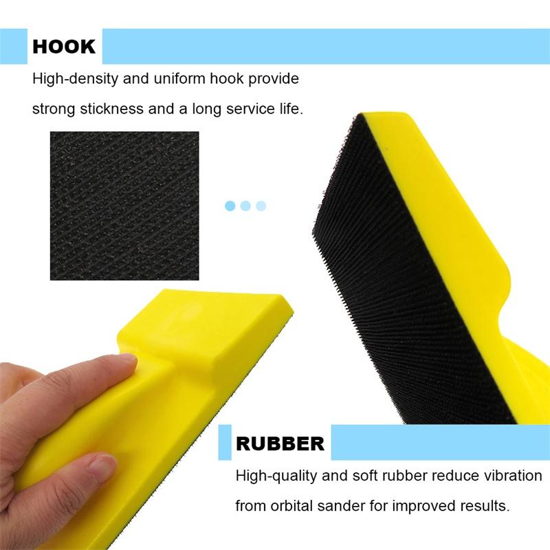 Блок для ручного шлифования на липучке Блок для ручного шлифования с пальцами Боковые крючки и петли Быстрая смена