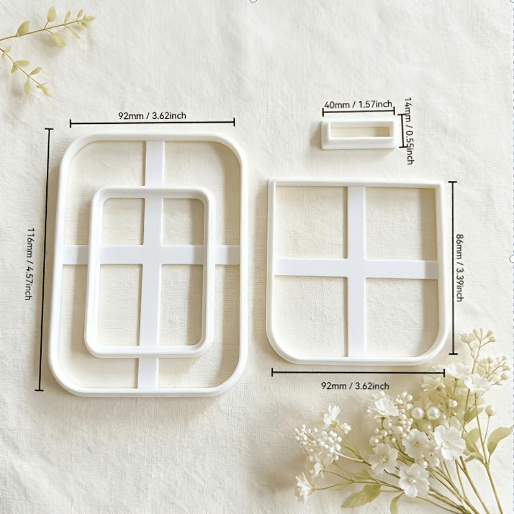 Square Polymer Clay Frame Cutter Set Easy Release Mini Frame Clay Cutter Tool Jewelry Making