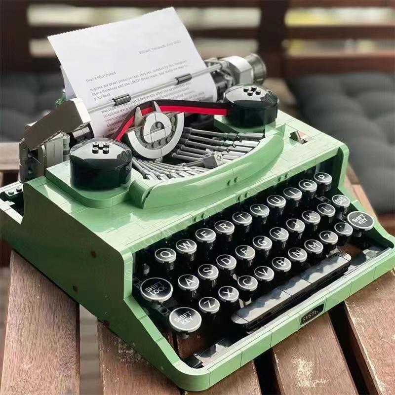 2078pcs Retro Typewriter Building Blocks Keyboard MOC 21327 Set Toys Bricks Writing Machine For Kids High Ideas Gift