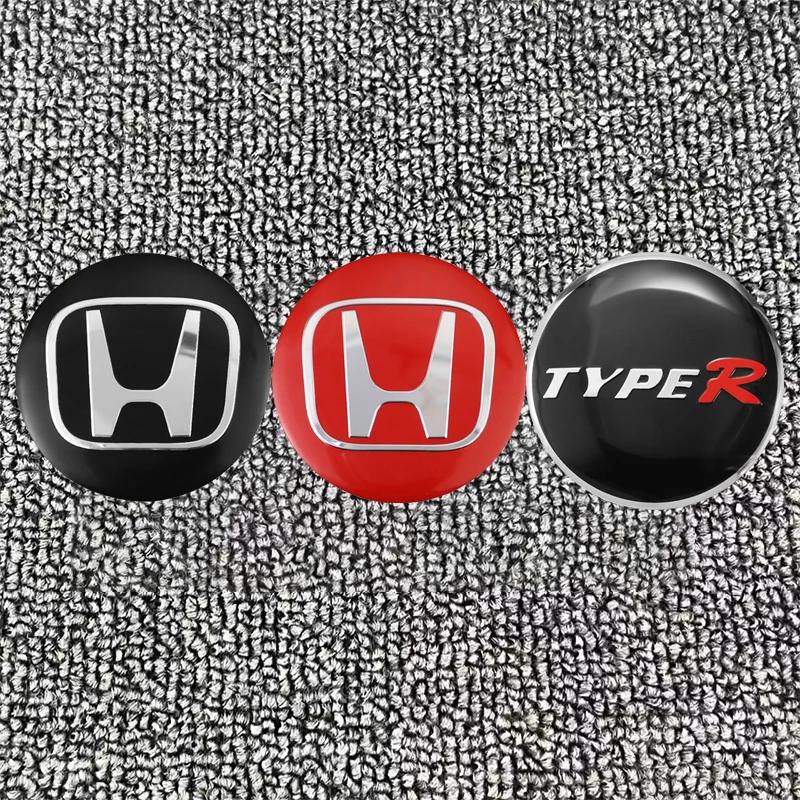 TR1-56MM 4Pcs Car Emblem Wheel Hub Center Cap Sticker Rim Badge Cover For Honda Stepwgn Prelude Odyssey Vezel FIT CRV CRZ CRX Accord