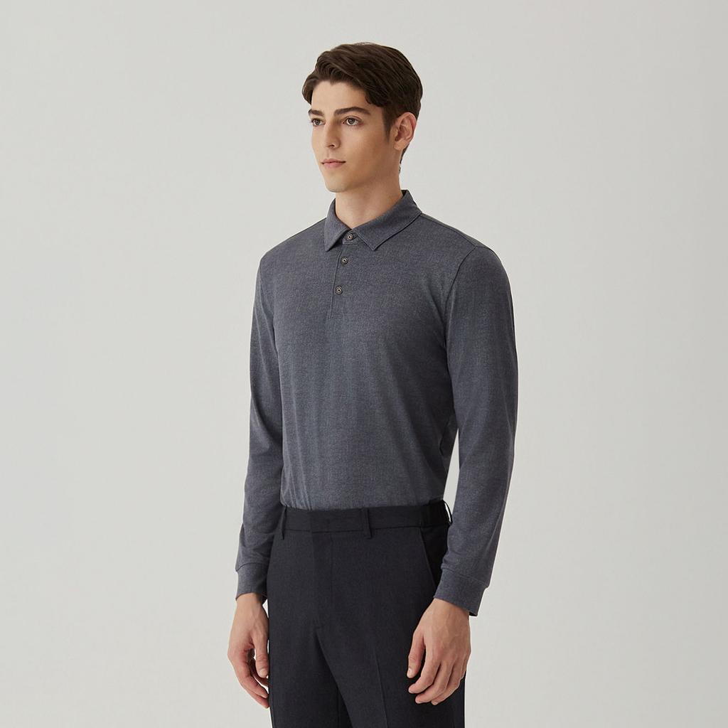 FERRAROMILANO Coat Or Solid Print T-Shirt Gray (Amseks30134)