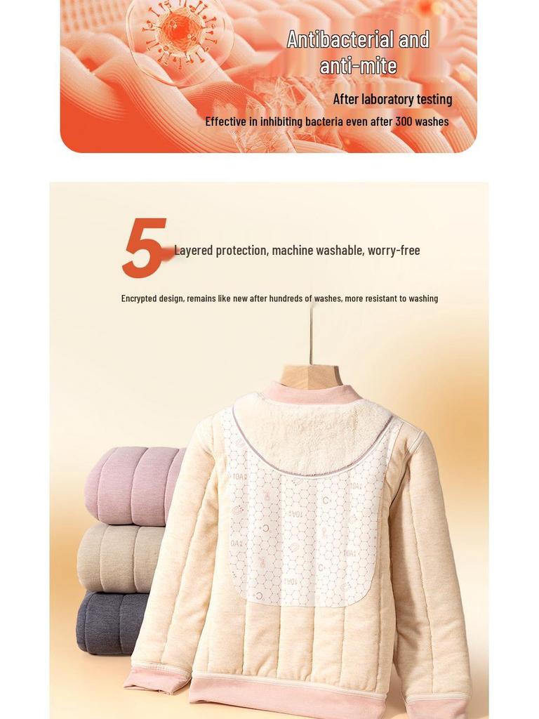 Детский зимний школьный комплект формы: Нижнее белье для девочек и утепленная хлопковая куртка для мальчиков