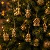 Shatterproof Holiday Baubles 8Pcs Mini Christmas Tree Ornaments, Gold Gnome Sock Hanging Decor, Tiny Ornaments Xmas Accessories for Holiday,