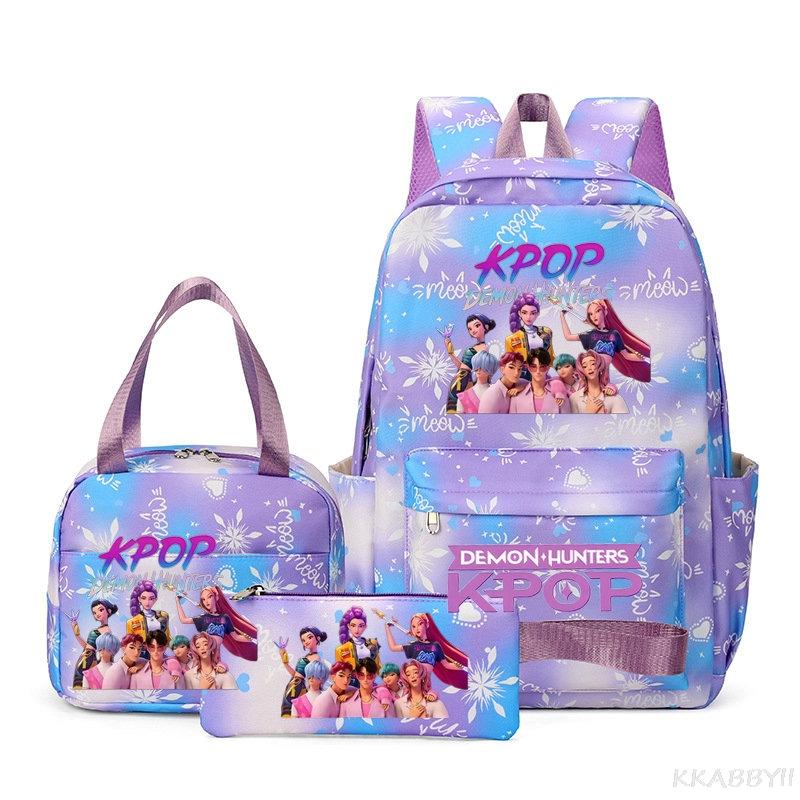 Fashion Backpacks 3pcs Rumi Mira Zoey HUNTR/ Boys School Bags For Women Girls Kawaii Capacity Mochilas
