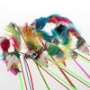 Pet Cat Bell The Dangle Faux Mouse Feather Rod Roped Funny Fun Playing Toys