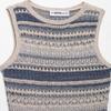 Kaslead New Women clothes Western Style Fashion Stripe Texture Knitted Sleeveless Top 3991009