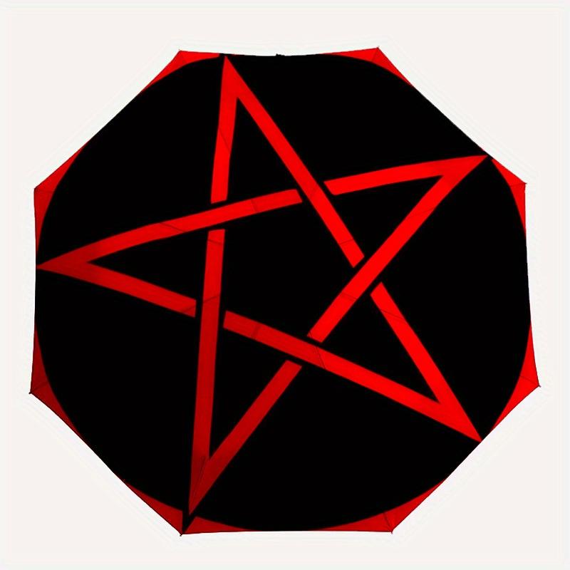 1pc Red Star Symbol Automatic Opening/closing umbrella, Compact Travel Umbrella - - Festive Accessory, Sturdy Ribs yy250807104