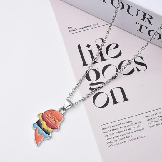 2 шт./компл. ожерелье для пары лучшие друзья ожерелье в форме сердца гамбургер картофель фри лоскутное дизайнерское ожерелье