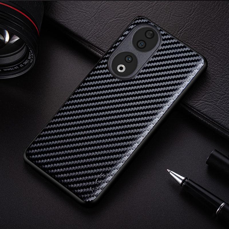 Ударопрочный тонкий чехол из углеродного волокна для Honor 90 70 50 20 10 Pro Lite, противоскользящий, защищающий корпус телефона по всей площади