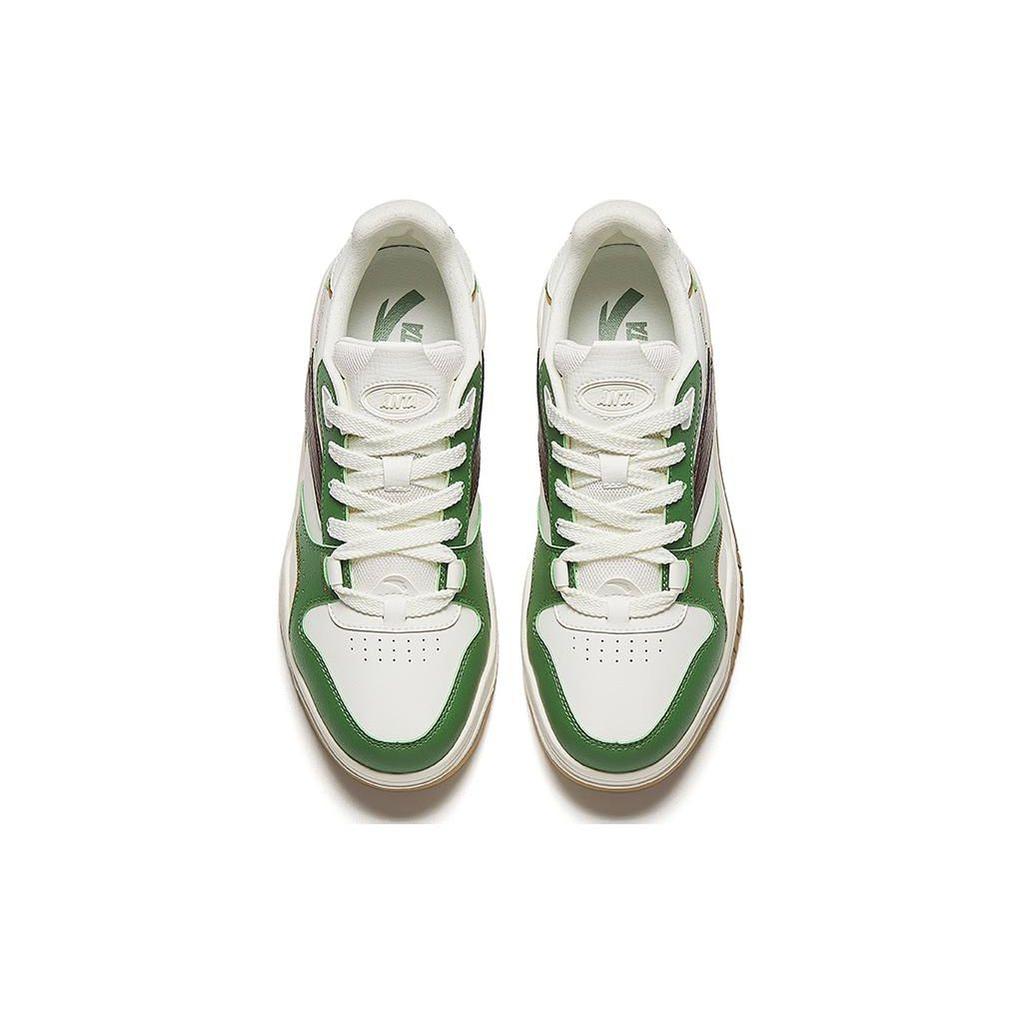 Anta Кроссовки Wave с толстой подошвой, нескользящие, увеличенной высоты, низкие, для скейтбординга, мужские кроссовки, белые, зеленые 912348003-8