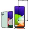 Case and Screen Protector - TRANSPARENT - Samsung Galaxy A22 4G - UltraSlim - Silicone Gel - Tempered Glass