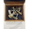 Nautical Solid Brass 5" Antiquated Brass Working Navigational Sextant With Wooden Box