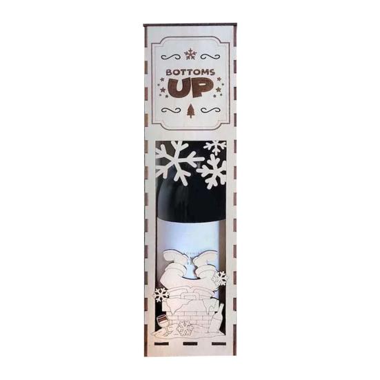 1/3 шт. Рождественская деревянная винная коробка Легкая сборка Лазерная резка Снежинки Праздничный дизайн Подарочная коробка для вина Праздничное украшение