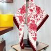 90CM Korean Version Of High-quality Twill Silk Rose Flower Women's Decoration Sunscreen Shawl Large Square Scarf Scarf Wholesale