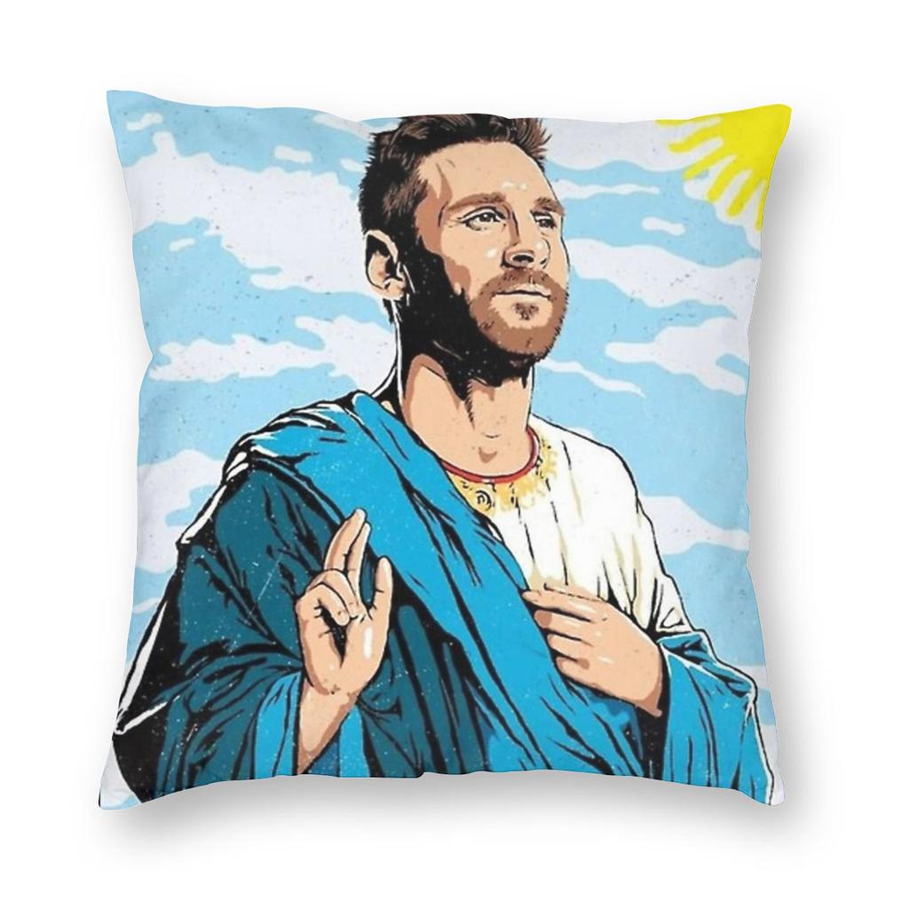 Football Messis Pillowcase Soft Fabric Cushion Cover Gift Throw Pillow Case Cover Home Zippered Xcm