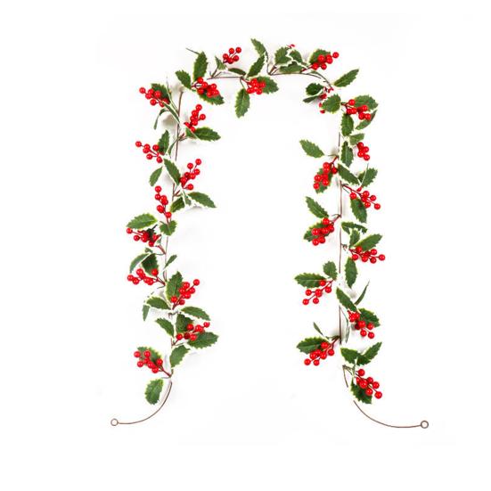 Имитация Рождественской ротанговой лозы Не требующий ухода Искусственный ивовый венок с гирляндой из красных ягод Свадебная вечеринка Домашний декор
