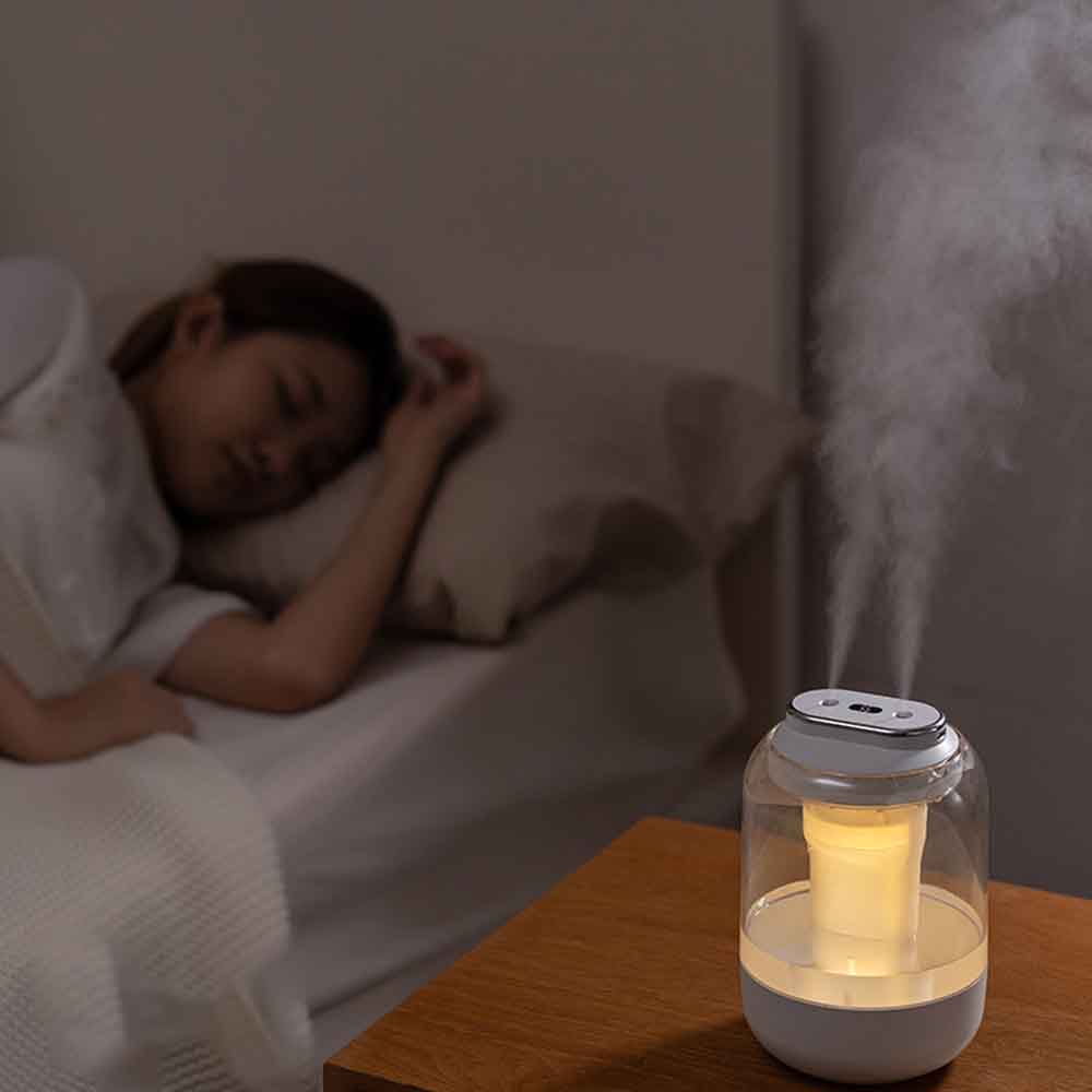 Dual Spray Humidifier Mute Household Office Small Night Light Digital Display Large Spray USB Humidifier