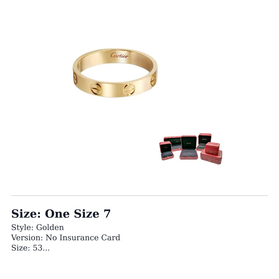 Cartier ЛЮБОВЬ 18-каратные золотые кольца Унисекс Золото B4085000