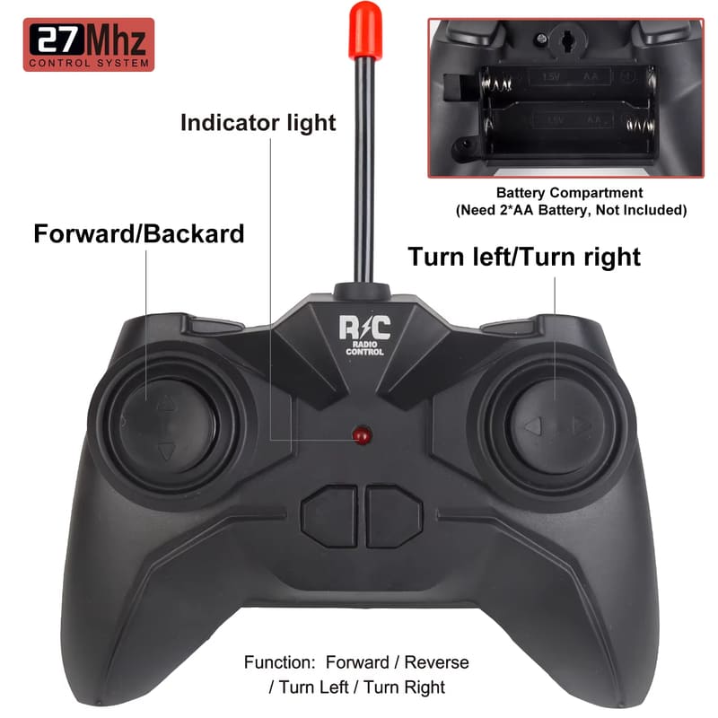 Новый 1:24 полноразмерных светодиодных фонаря для бездорожья, джип с дистанционным управлением, 10 км/ч, управляемый батарейками, детская игрушечная машинка, подарок для мальчика, защита от падений и столкновений