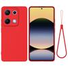 For Xiaomi Redmi Note 14S 4G Liquid Silicone Case Phone Back Cover with Hand Strap