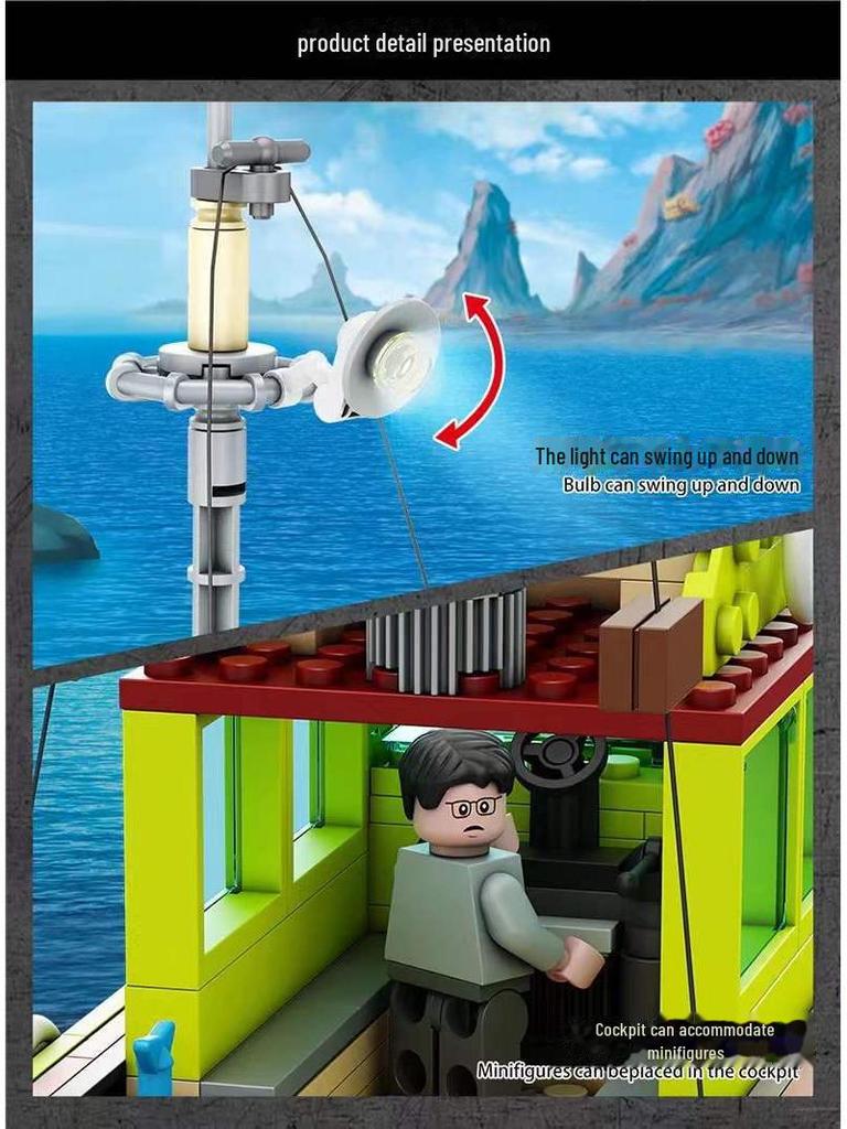 Orange Building Blocks Compatible with Lego Jurassic Series: Tyrannosaurus Rex Puzzle Toy - Perfect for Kids.