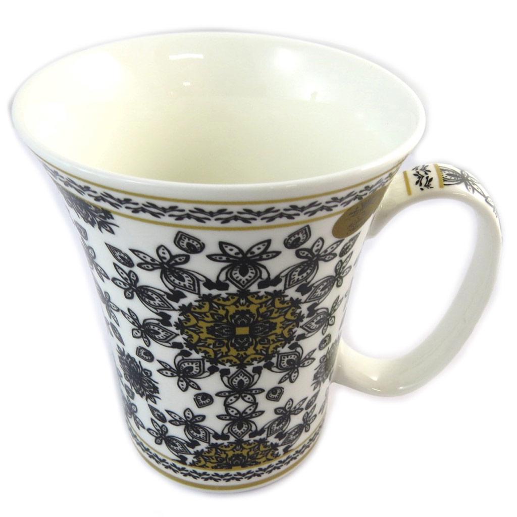 Les Trésors De Lily [N8636] - Porcelain Mug 'Mosaic' White Black