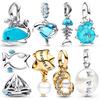 Оригинальный Шарм Морское Животное Подвеска из Циркона Бусины Подходит для Браслетов Ожерелье Шармы Медь Женский Роскошный DIY Изготовление Ювелирных Изделий