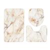 3 шт. полиэстер водонепроницаемый и экологически чистый коврик для ванной комнаты с нескользящим ковриком для ванной золотисто-розовый мрамор