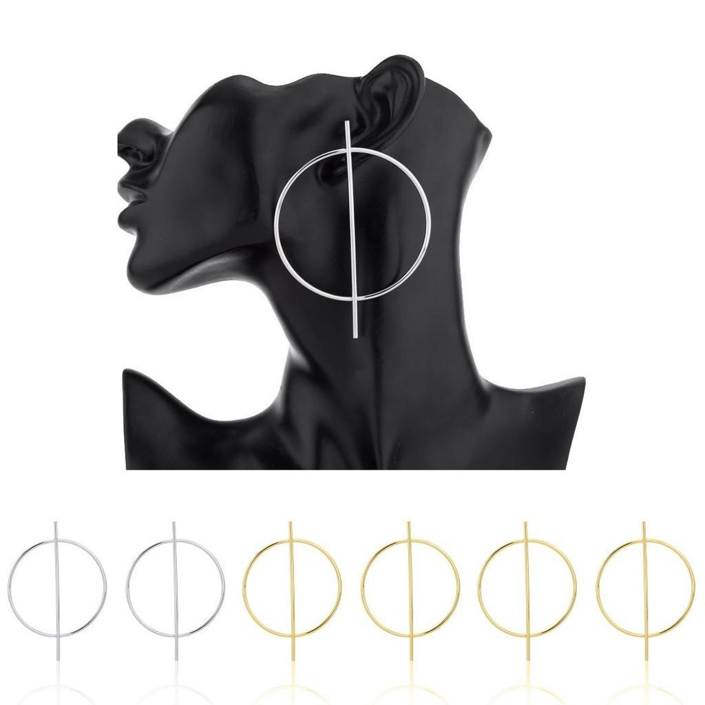 Hoop Trendy Geometric Earrings Minimalist Alloy Statement Jewelry For Women