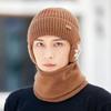 Men's Winter Knitted Wool Hat with Ear Protection, Plus Velvet, Windproof, Warm, Versatile Pullover with Large Brim.