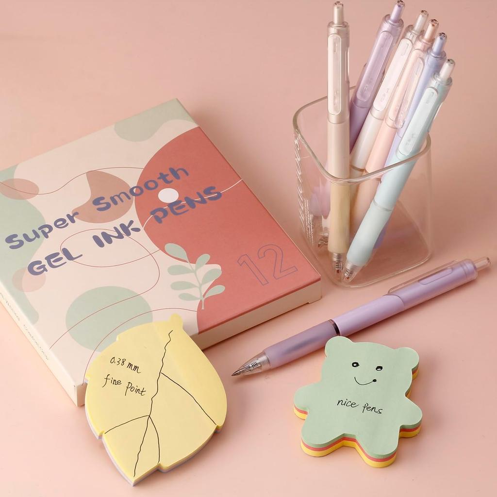 XIZE SH Ultra Fine Gel Pens,12 Pack, 0.38mm Ultra Fine Point Smooth Writing Pens for Girls Women,Cute Pens Office School Supplies