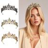 Shiny Baroque Crown Gold Rhinestone Crown Luxury Princess Tiara  Dress Accessories