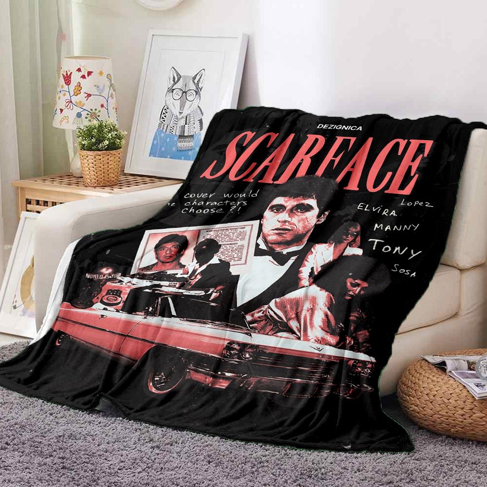 Scarface Cover Flannel Blanket Throw Blanket Soft Warm Sofa Bed Camping Home Decor Unique Christmas Gift C9211131