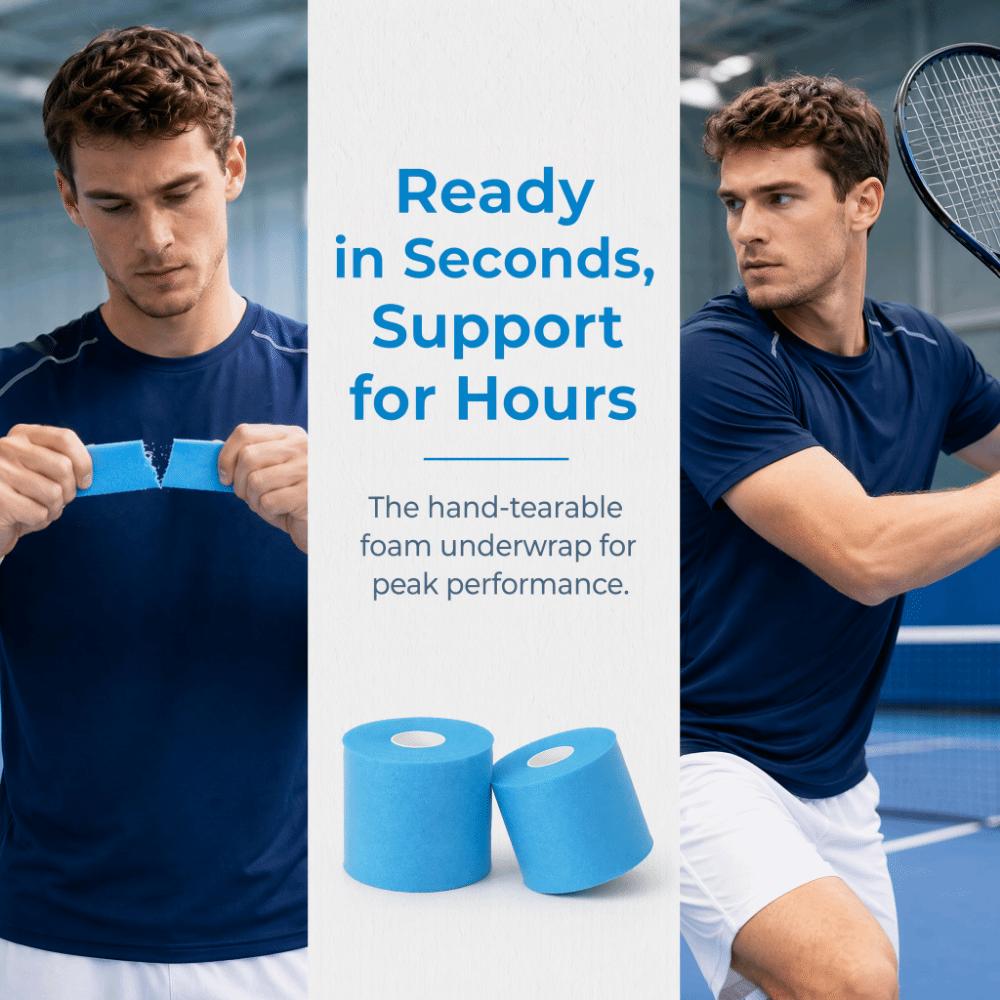2PCS Shockproof Athletic Tape Breathable Underwrap Tape Flexible Foam Underwrap Sports Training