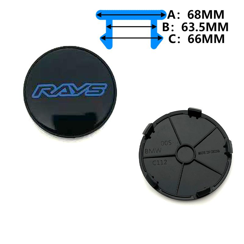 Колпак ступицы колеса RAYS: 60 мм внешний, 56 мм внутренний, 68 мм центральный, логотип RAYS