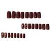 24 nail art autumn and winter plant flower pattern medium and long European wearing nail wholesale