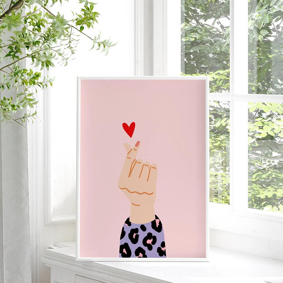 Девушка Тигровый Лист Ваза Цветы Абстрактный Пейзаж Постеры и Принты Настенное Искусство Холст Картина Картинки Для Гостиной Домашний Декор