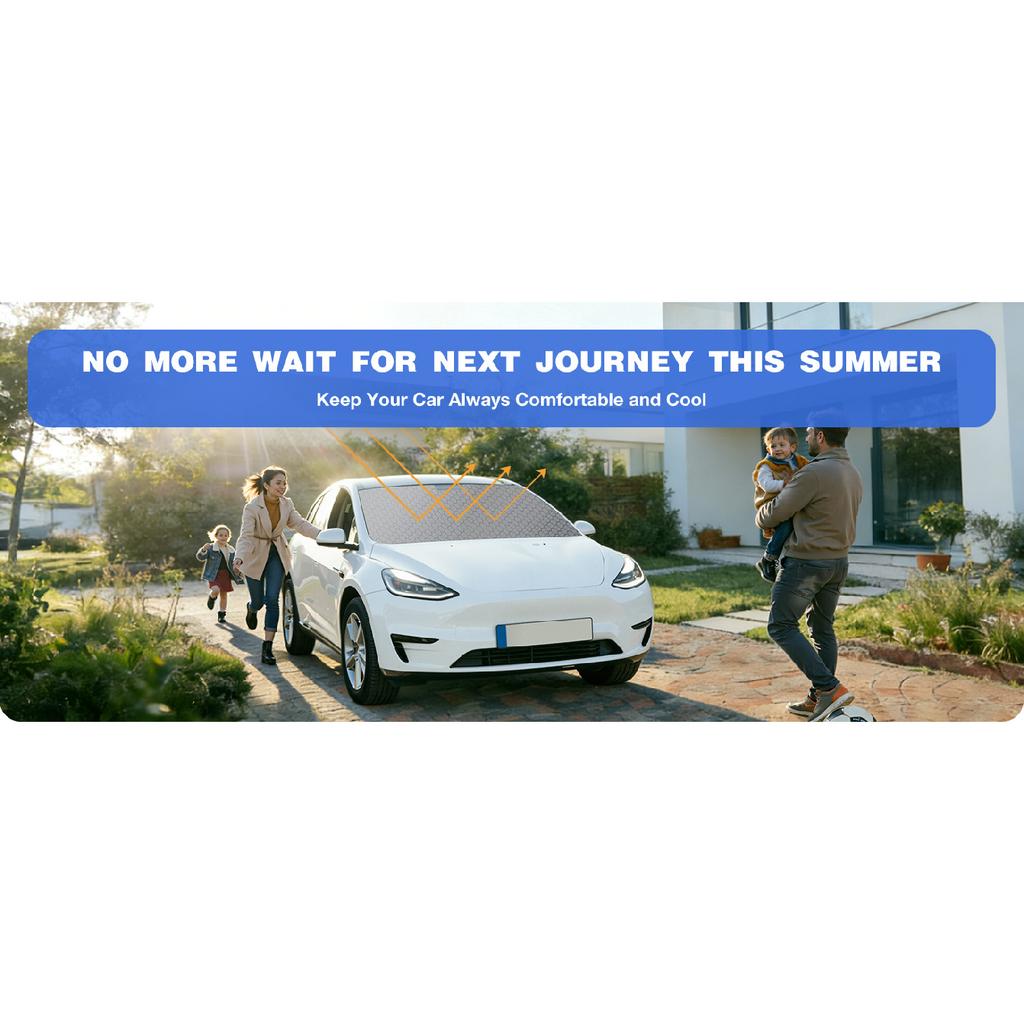 Windshield Sun Shade for Tesla Model Y/3 Custom Fit Sunshade Front Window Foldable Visor Cover Block UV Rays Keep Car CoolerWindshield Sunshades 1