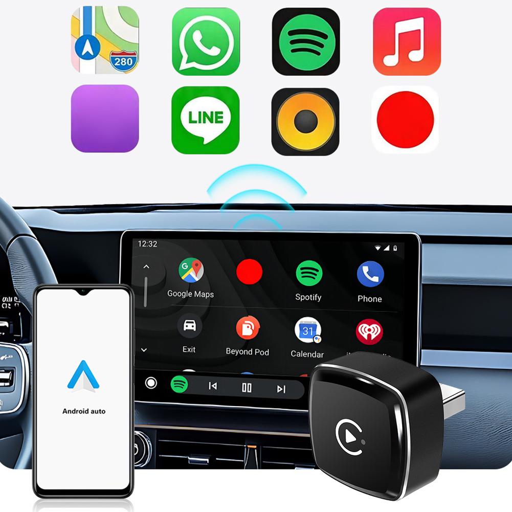2-в-1 Беспроводной адаптер CarPlay Android Auto Smart Box Преобразователь проводного в беспроводной Умный USB-донгл для автомобилей с заводским проводным CarPlay