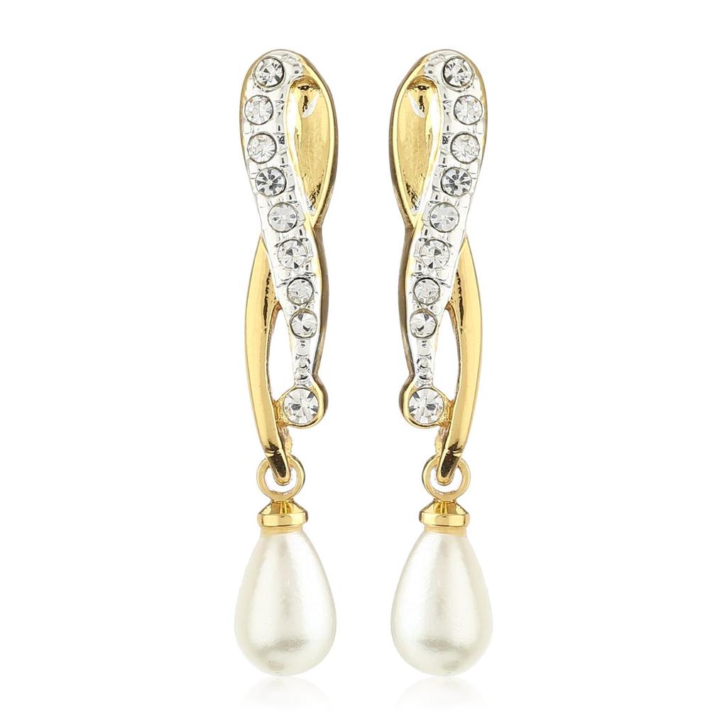 Серьги-капли с белым жемчугом