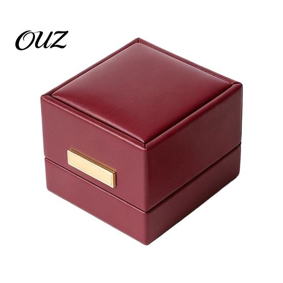 Jewelry Box for Engagement Faux Leather Ring Box, Soft Velvet Lining Flip Top Storage Lined Anniversary Case, Decorative Holder And Wedding