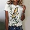 Women's T-Shirt Butterfly Graphic Print Summer Short Sleeve Casual Tops Street Fashion O Neck T-Shirt 2025 Female Clothing